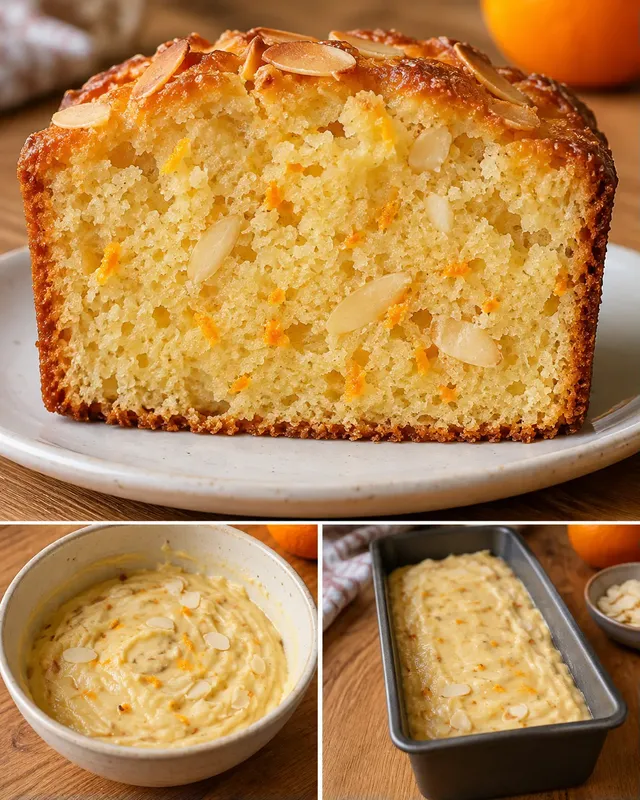 Máslový chlebíček — pomeranč, mandle