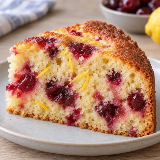 Jogurtový koláč — višně, citron