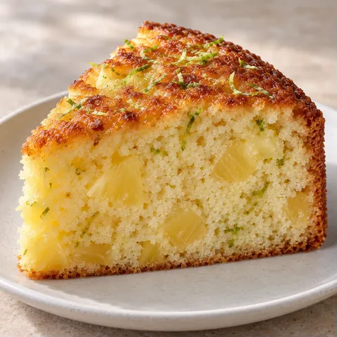 Jogurtový koláč — ananas, limetka