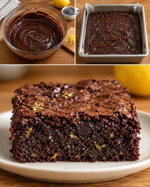Brownies — citron, mák