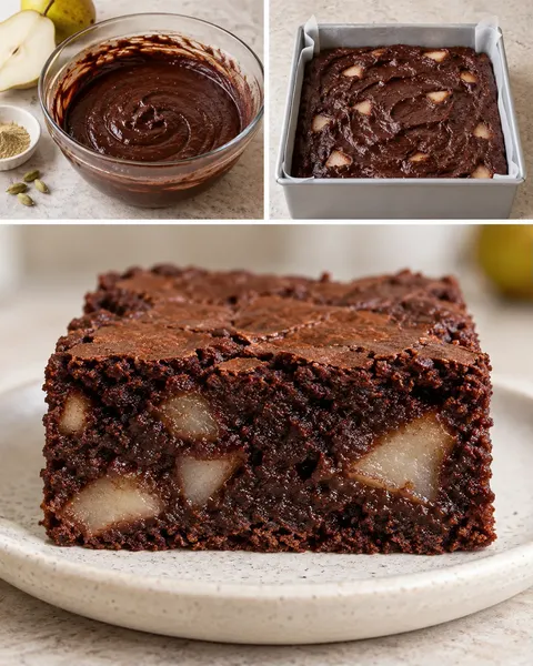 Brownies — hrušky, kardamom