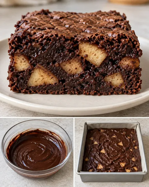 Brownies — jablka, skořice