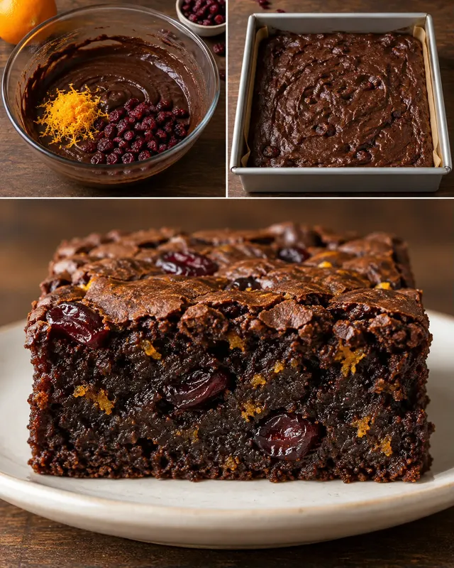 Brownies — brusinky, pomeranč