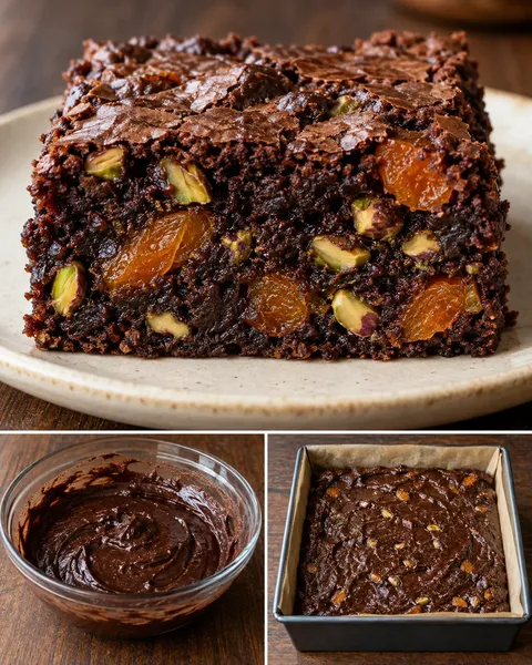 Brownies — sušené meruňky, pistácie