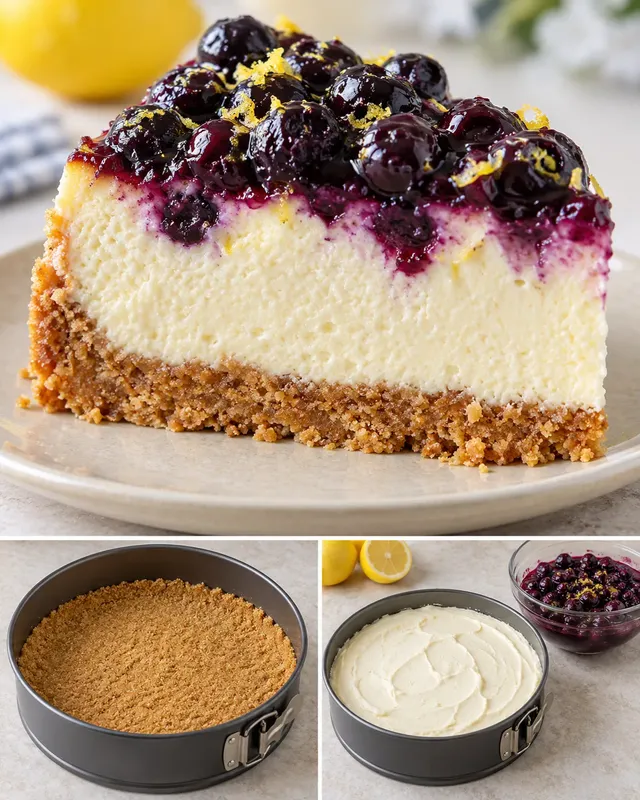 Pečený cheesecake — borůvky, citron