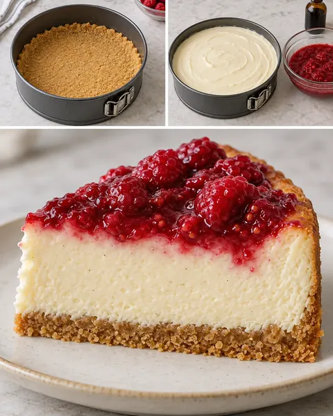 Pečený cheesecake — maliny, vanilka