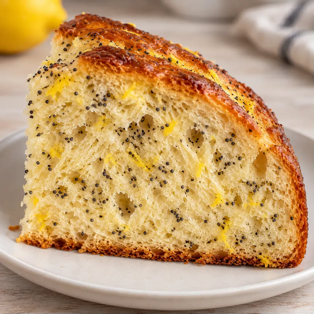 Sladký kynutý koláč — citron, mák