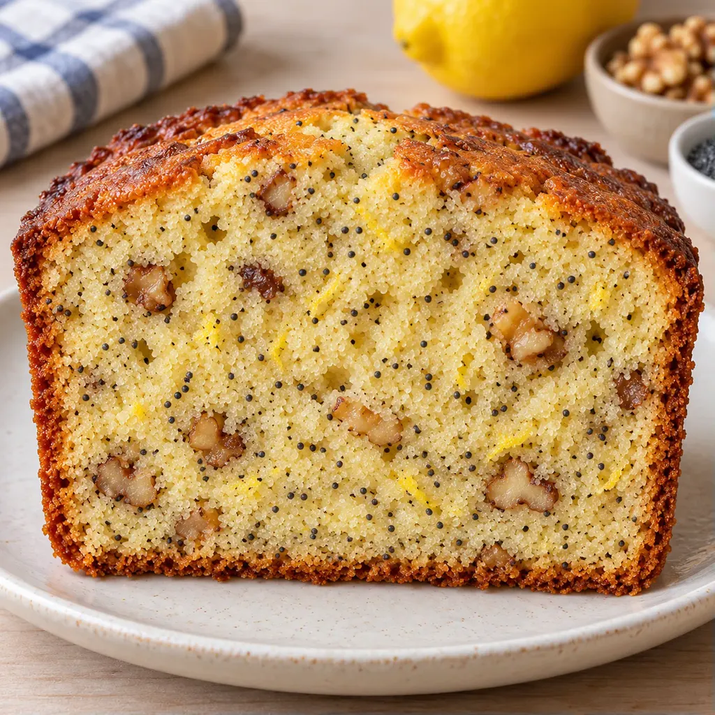 Máslový chlebíček — citron, mák, vlašské ořechy