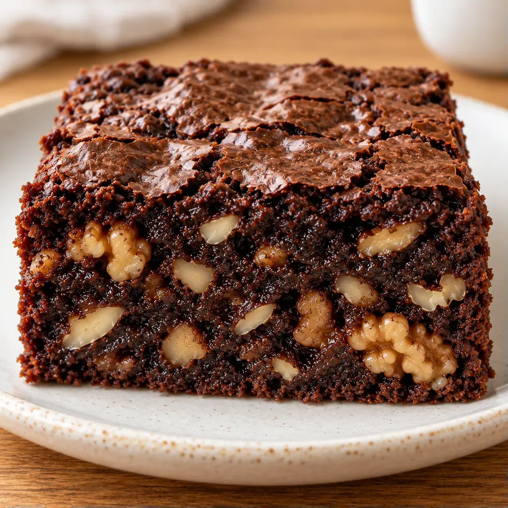 Brownies — káva, vlašské ořechy, mandle