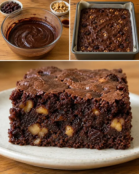 Brownies — rozinky, vanilka, vlašské ořechy