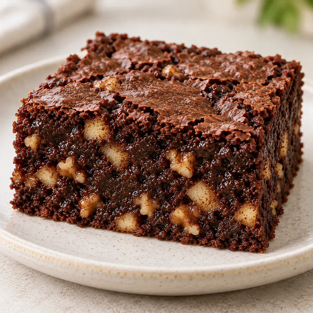 Brownies — jablka, skořice, vlašské ořechy