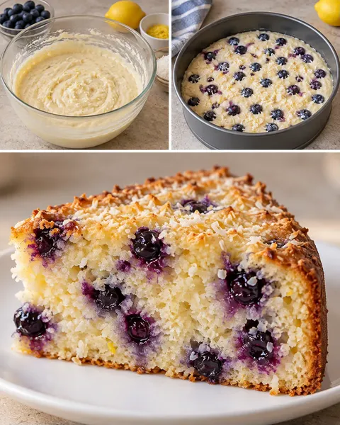 Jogurtový koláč — borůvky, citron, kokos