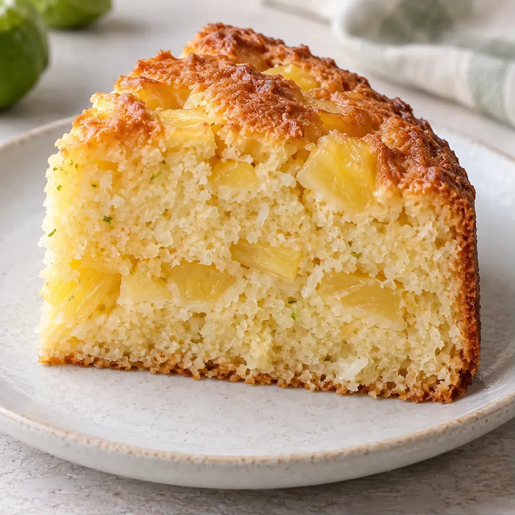 Jogurtový koláč — ananas, limetka, kokos