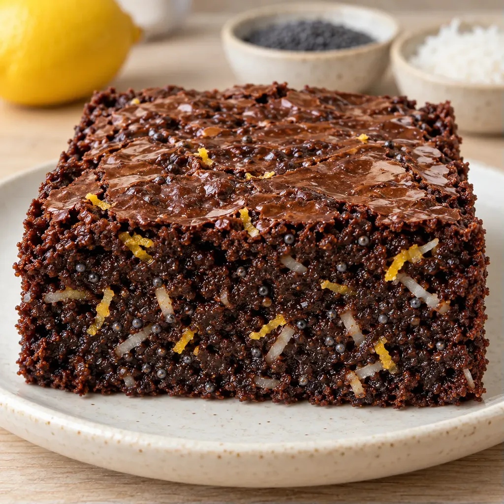 Brownies — citron, mák, kokos