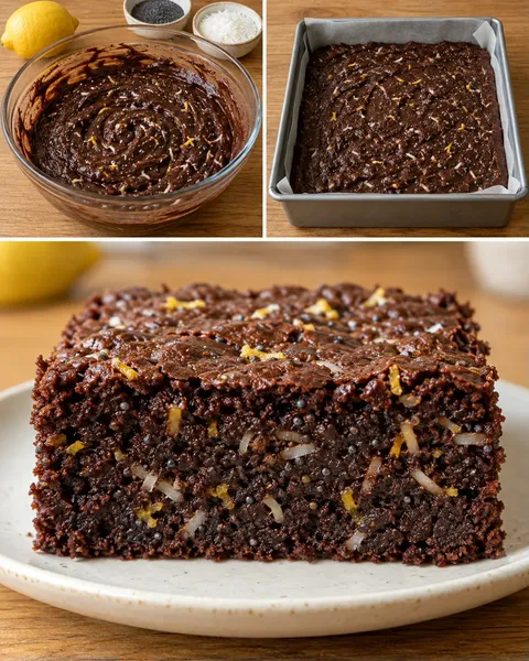 Brownies — citron, mák, kokos