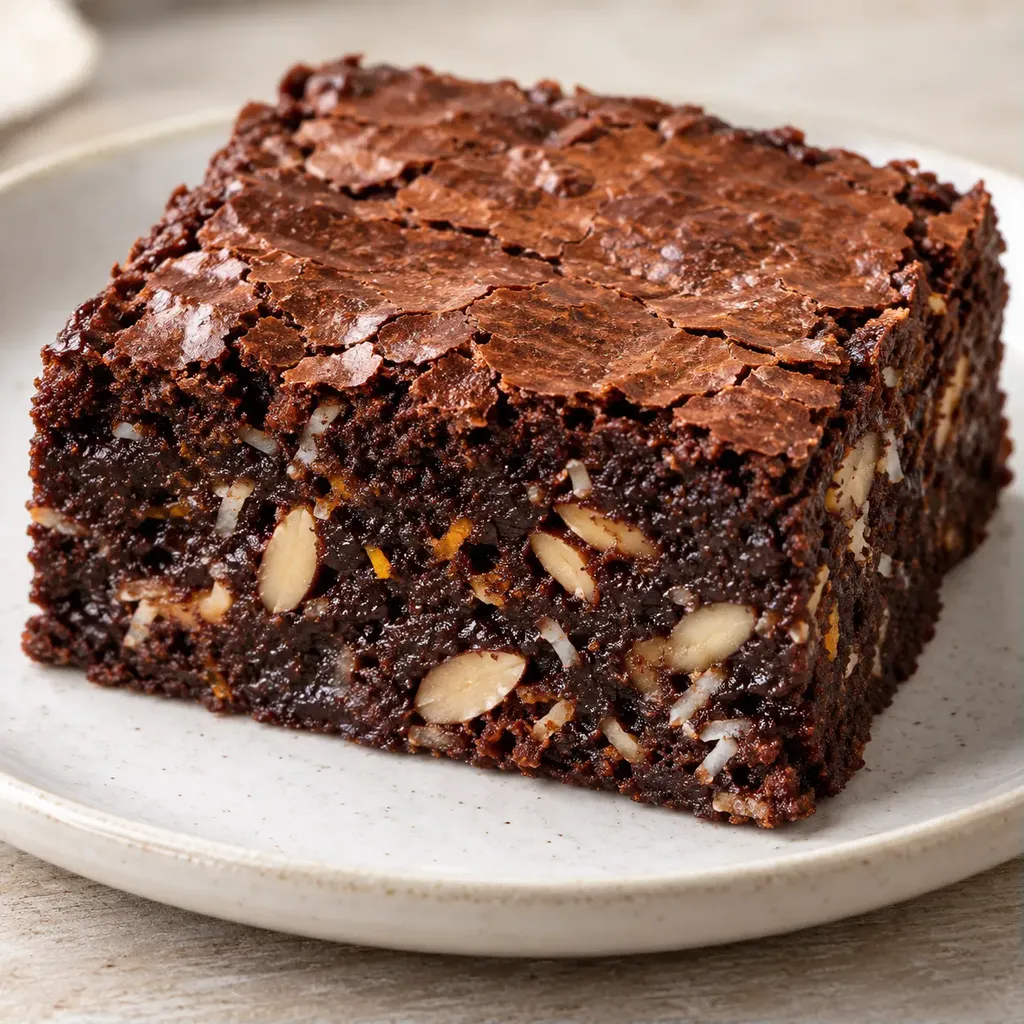 Brownies — pomeranč, mandle, kokos