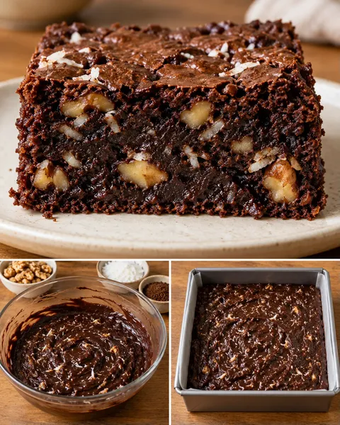 Brownies — káva, vlašské ořechy, kokos