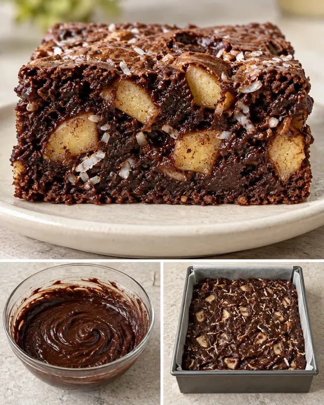 Brownies — jablka, skořice, kokos