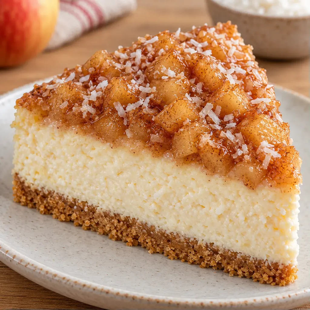 Pečený cheesecake — jablka, skořice, kokos