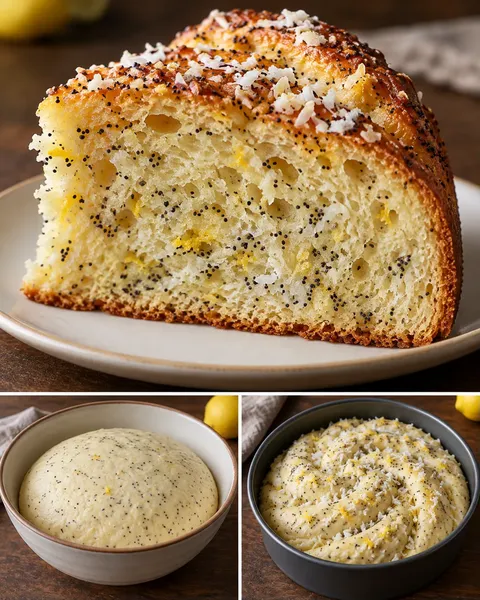 Sladký kynutý koláč — citron, mák, kokos
