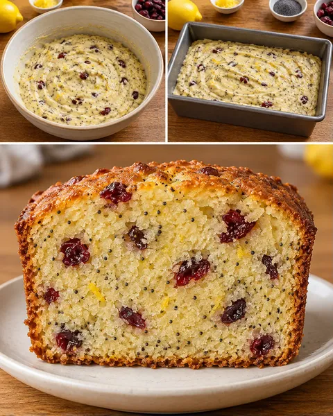 Máslový chlebíček — citron, mák, brusinky
