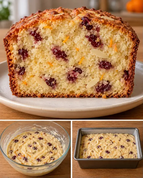 Máslový chlebíček — pomeranč, mandle, brusinky