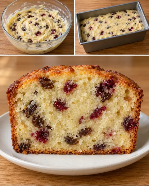 Máslový chlebíček — rozinky, vanilka, brusinky