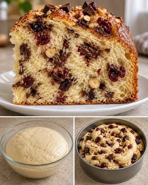Sladký kynutý koláč — hořká čokoláda, lískové ořechy, brusinky