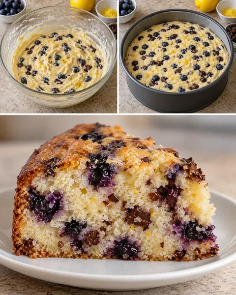 Jogurtový koláč — borůvky, citron, hořká čokoláda