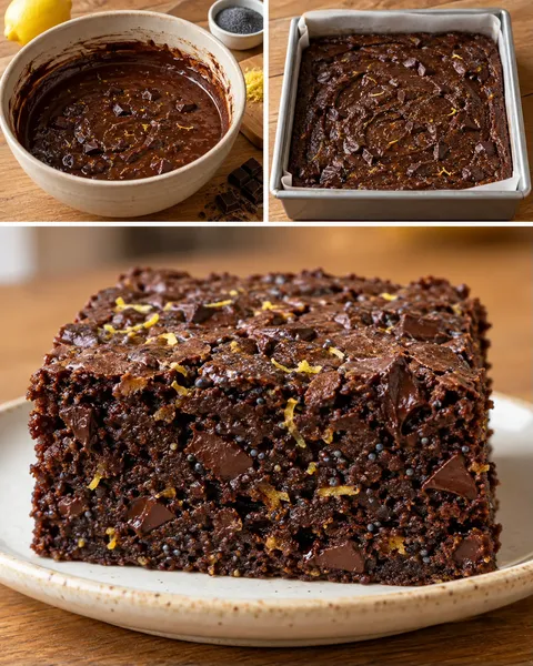 Brownies — citron, mák, hořká čokoláda