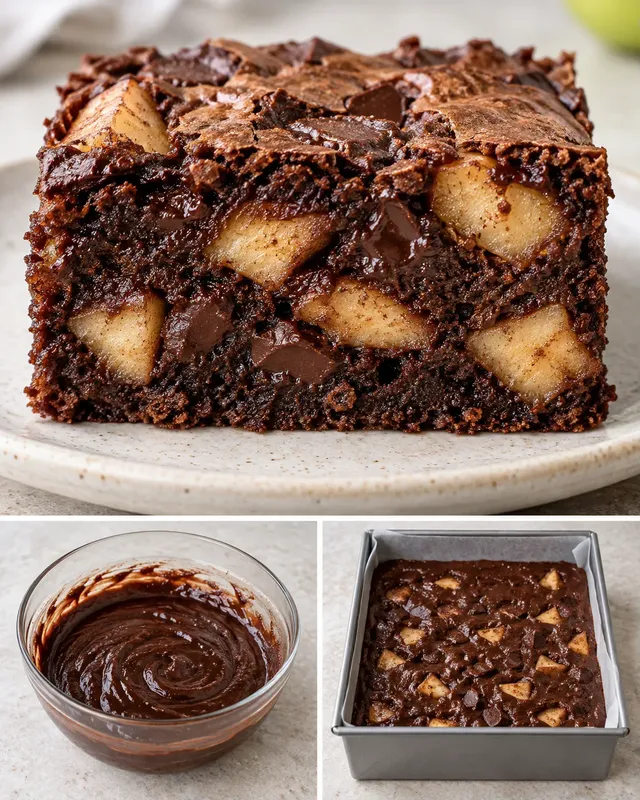 Brownies — jablka, skořice, hořká čokoláda