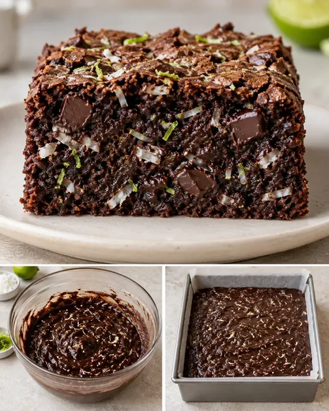 Brownies — kokos, limetka, hořká čokoláda