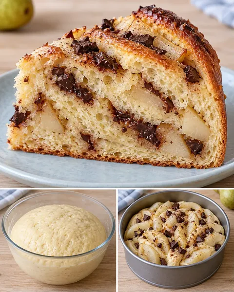Sladký kynutý koláč — hrušky, kardamom, hořká čokoláda